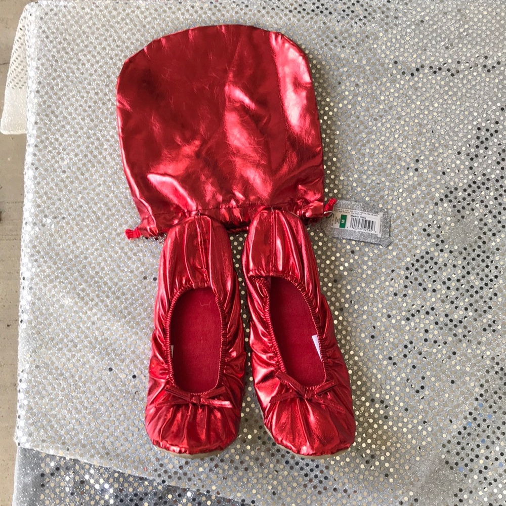 Xhilaration Red Shimmering Ballet Slippers